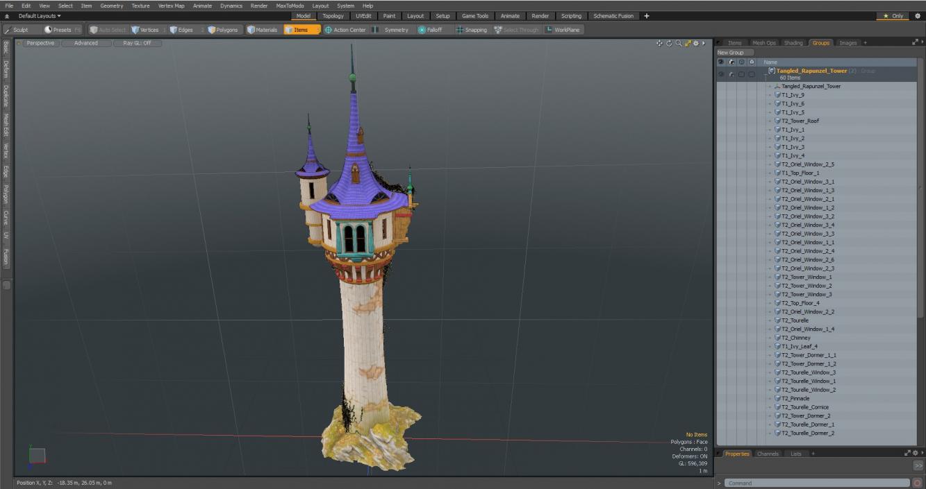 Tangled Rapunzel Tower 3D