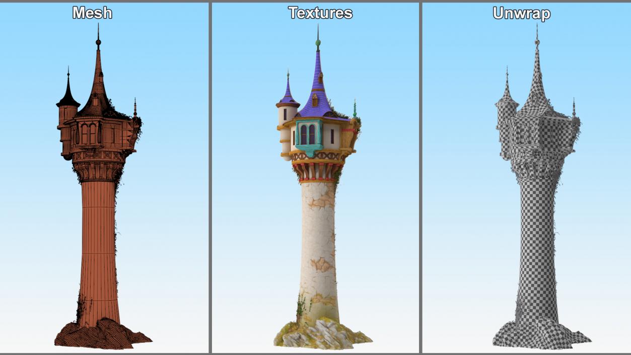 Tangled Rapunzel Tower 3D