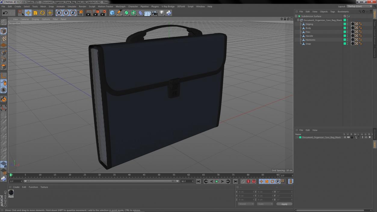 3D Document Organizer Case Bag Black model