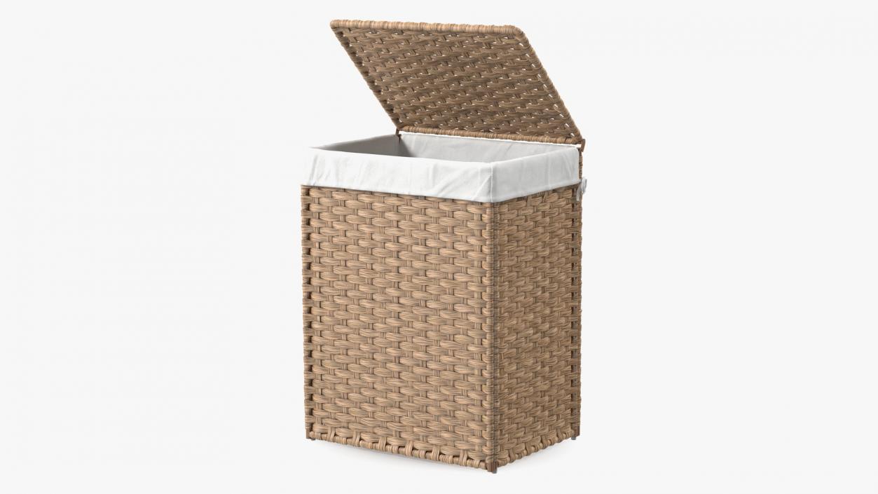 3D model Rattique Laundry Hamper with Liner Beige