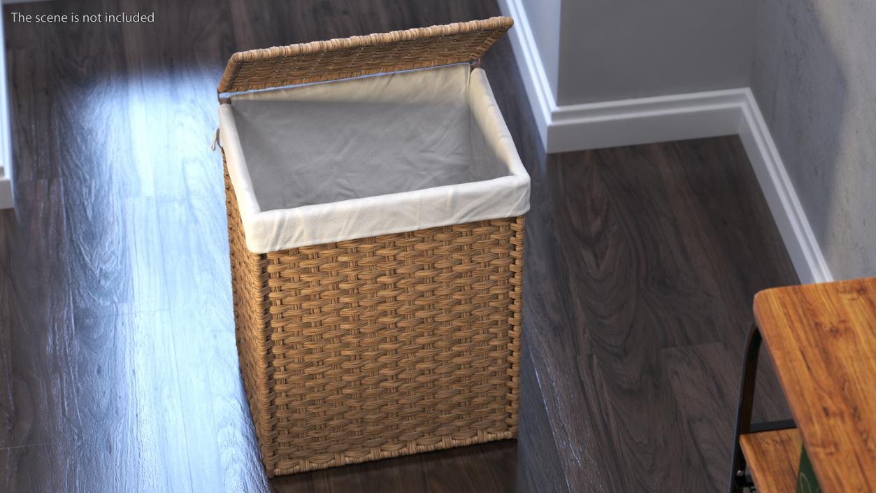 3D model Rattique Laundry Hamper with Liner Beige