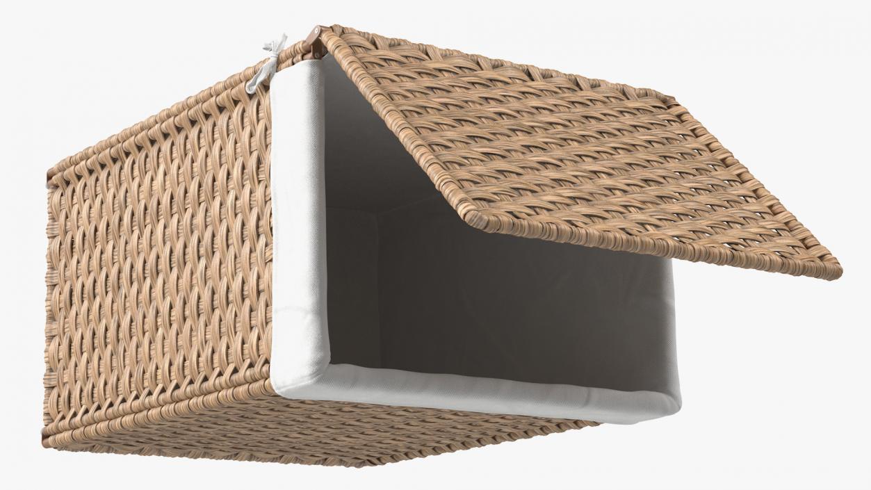 3D model Rattique Laundry Hamper with Liner Beige