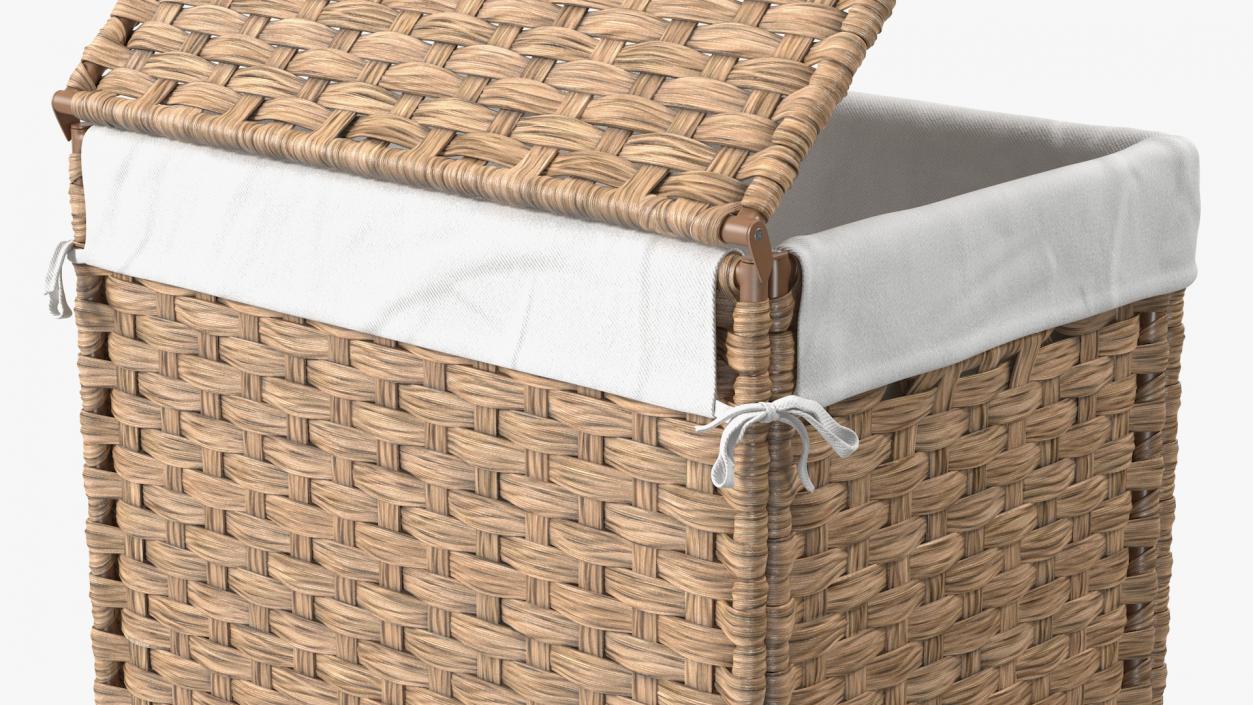 3D model Rattique Laundry Hamper with Liner Beige