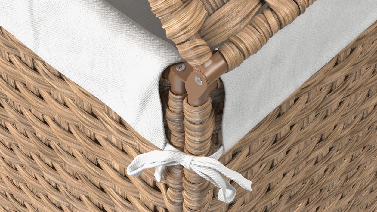 3D model Rattique Laundry Hamper with Liner Beige