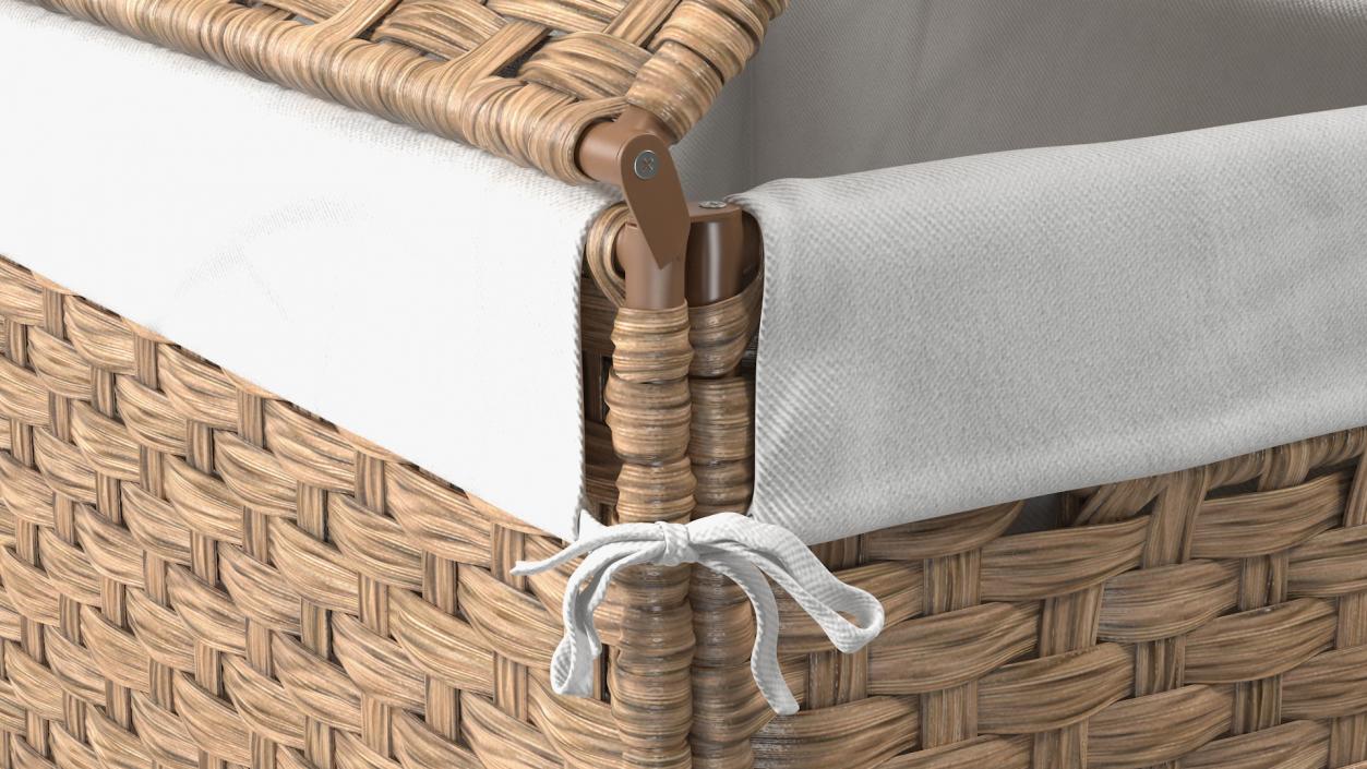 3D model Rattique Laundry Hamper with Liner Beige