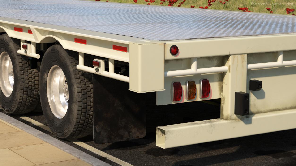 Freightliner Truck With Extendable Trailer 3D