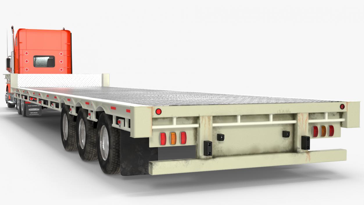 Freightliner Truck With Extendable Trailer 3D