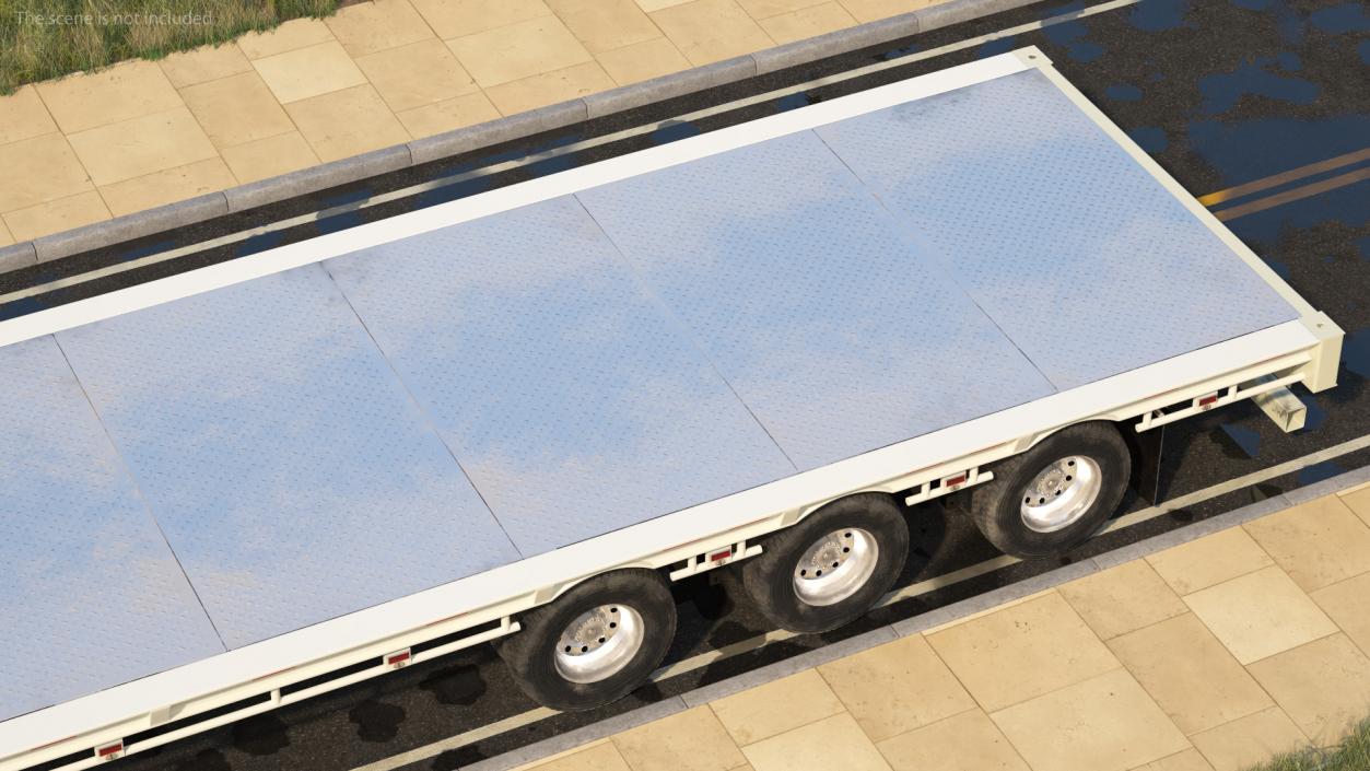 Freightliner Truck With Extendable Trailer 3D