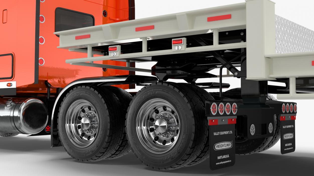 Freightliner Truck With Extendable Trailer 3D