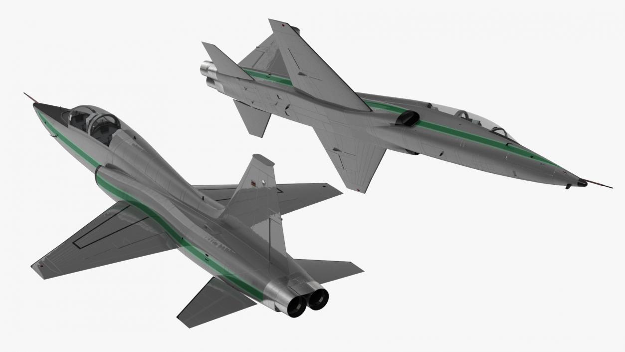 3D Supersonic Jet Trainer Grey Simple Interior model