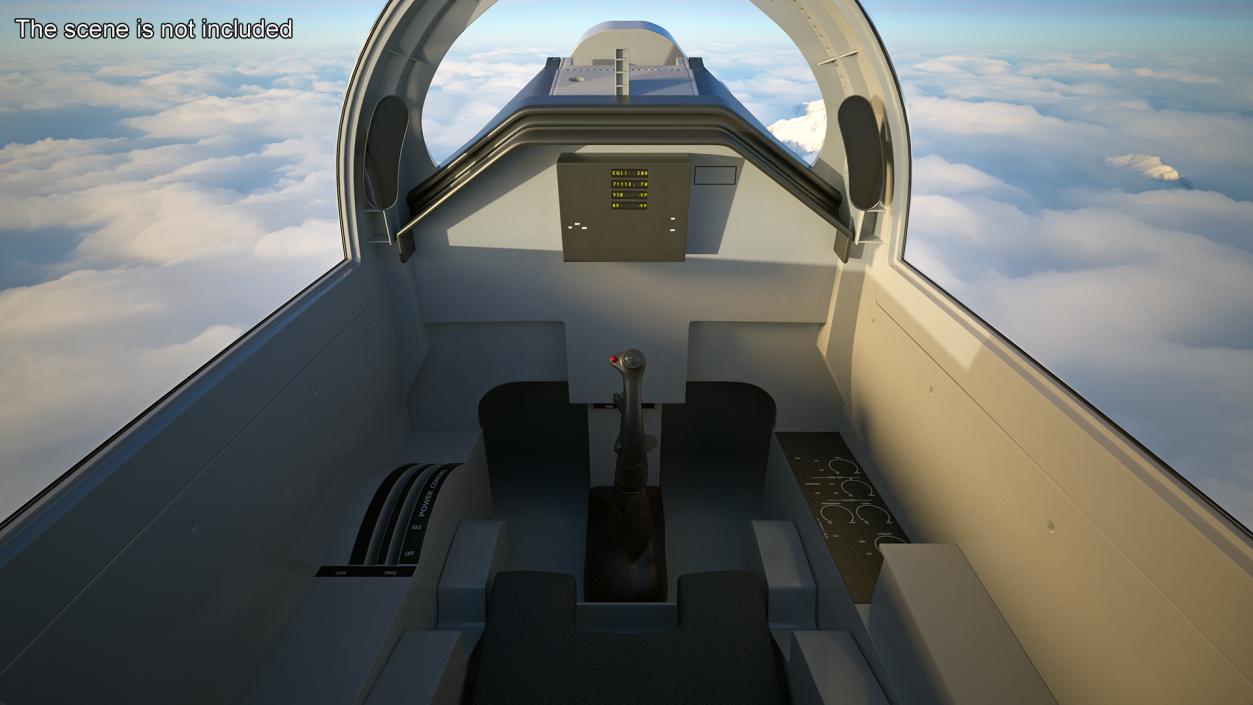 3D Supersonic Jet Trainer Grey Simple Interior model