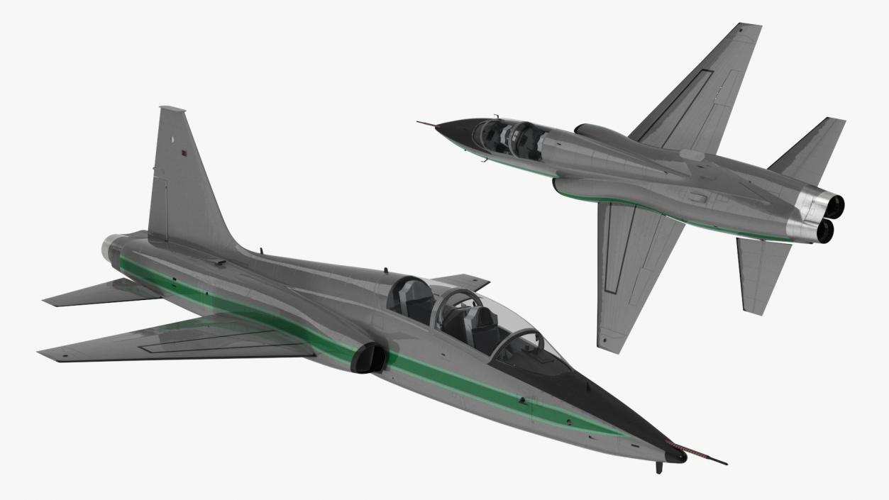 3D Supersonic Jet Trainer Grey Simple Interior model