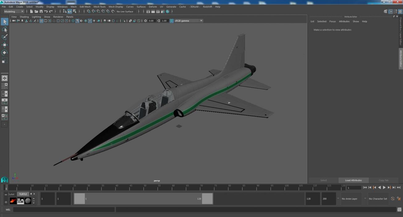 3D Supersonic Jet Trainer Grey Simple Interior model