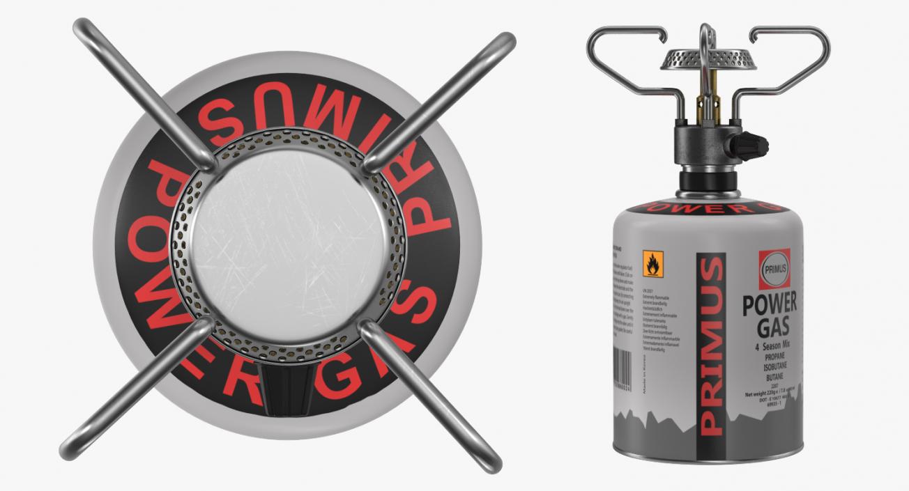 3D Gas Cylinder with Camping Stove