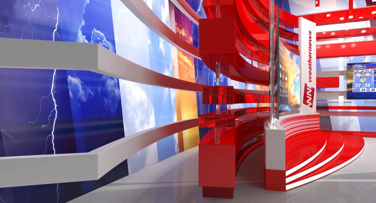 TV Presenter of Weather Forecast Rigged 3D model