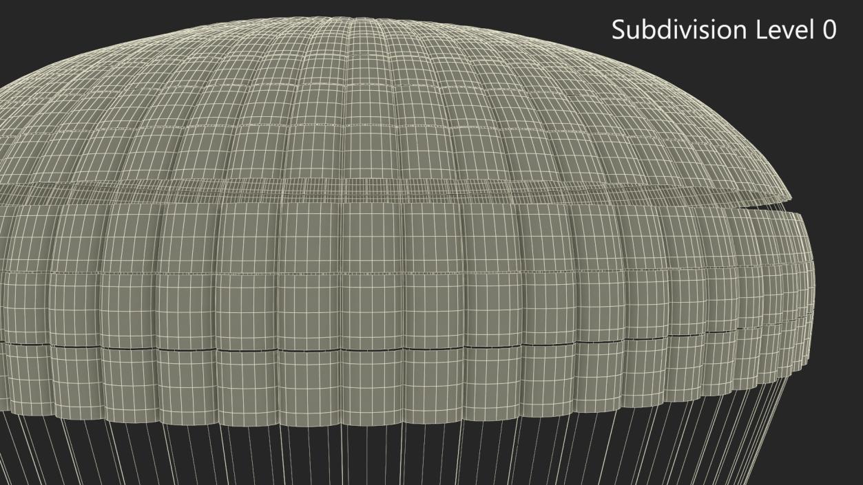 Subscale Parachute Triple Yellow 2 3D model