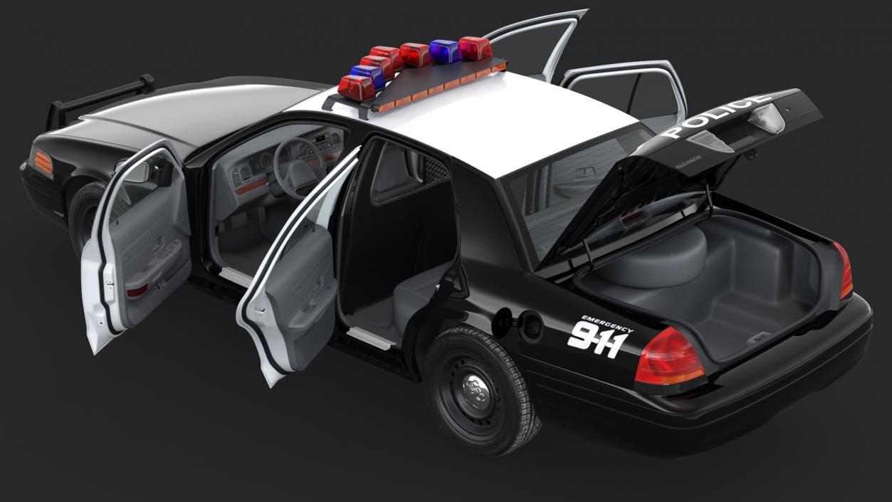 3D model Generic Police Car LVMPD Simple Interior