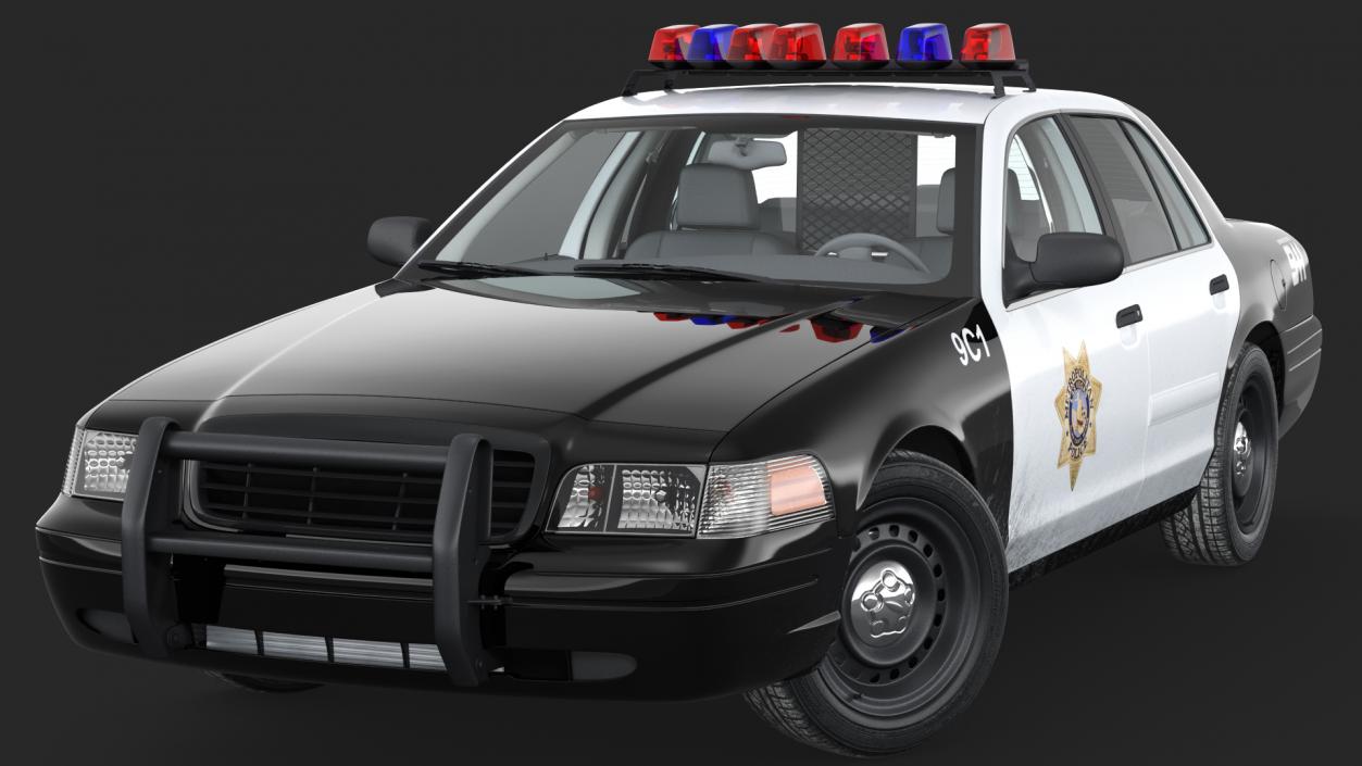 3D model Generic Police Car LVMPD Simple Interior