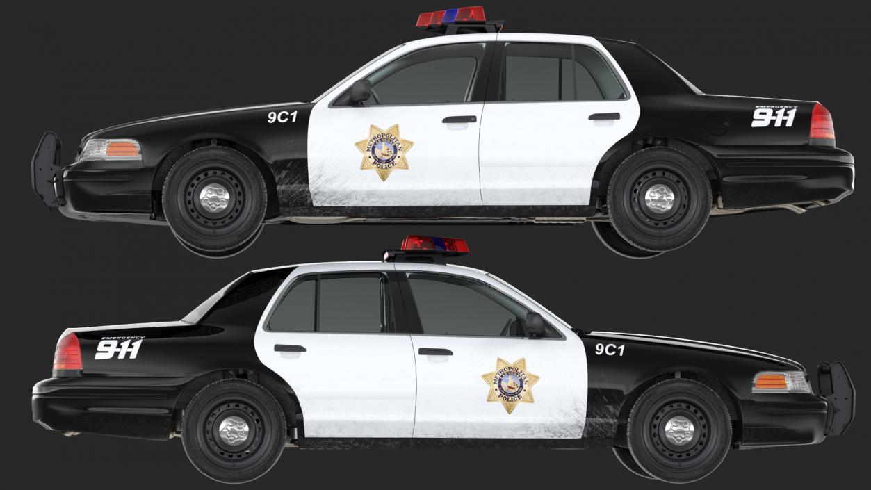 3D model Generic Police Car LVMPD Simple Interior