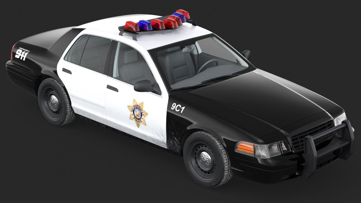 3D model Generic Police Car LVMPD Simple Interior