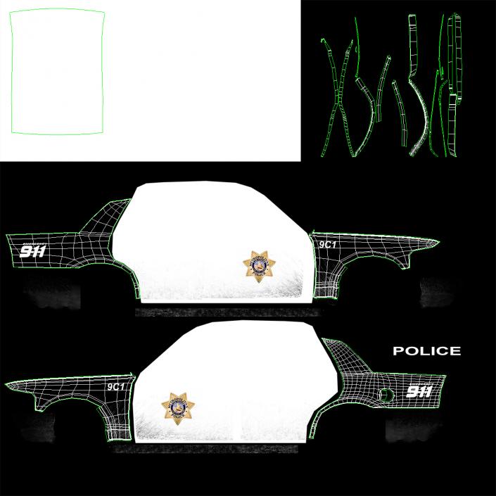 3D model Generic Police Car LVMPD Simple Interior