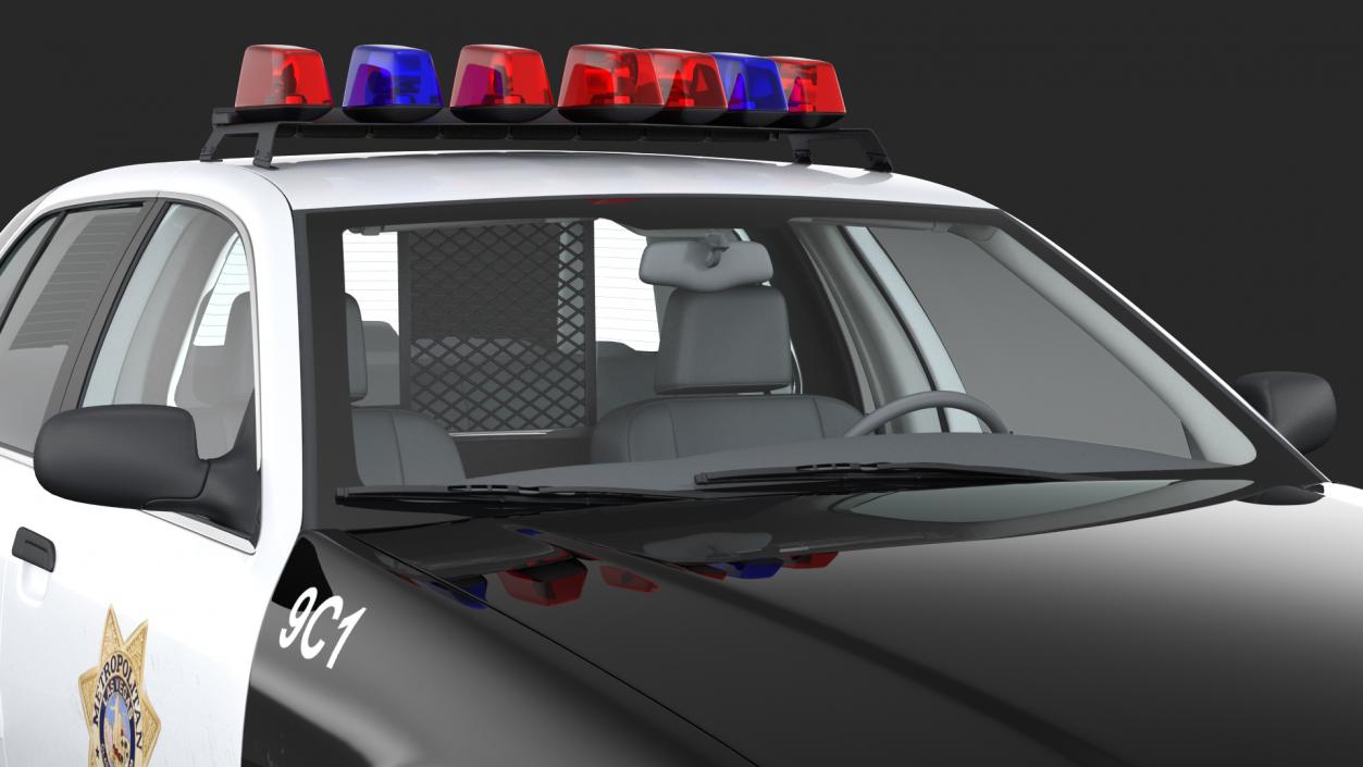 3D model Generic Police Car LVMPD Simple Interior