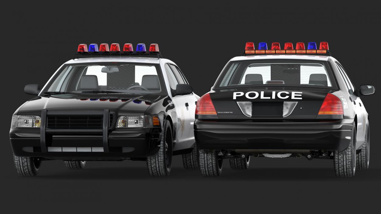 3D model Generic Police Car LVMPD Simple Interior