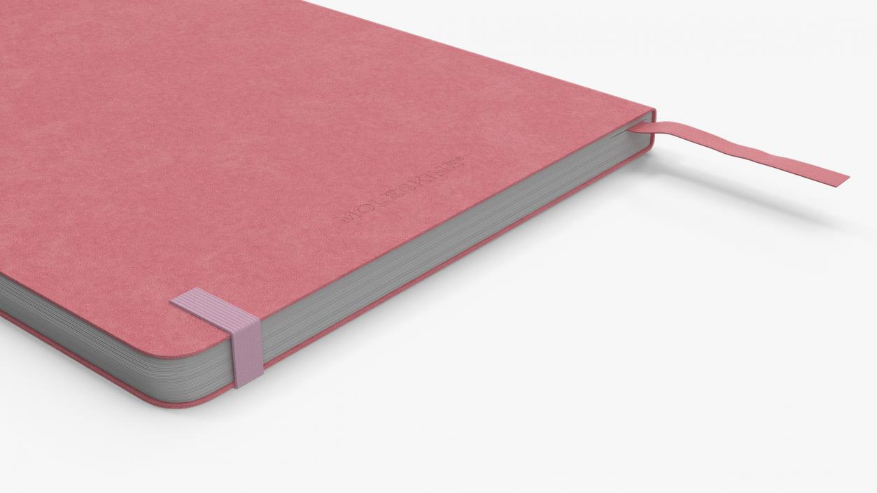 3D model Stationary Notebook with Bookmark Pink 2