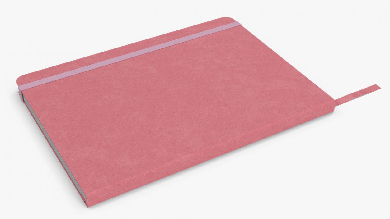 3D model Stationary Notebook with Bookmark Pink 2