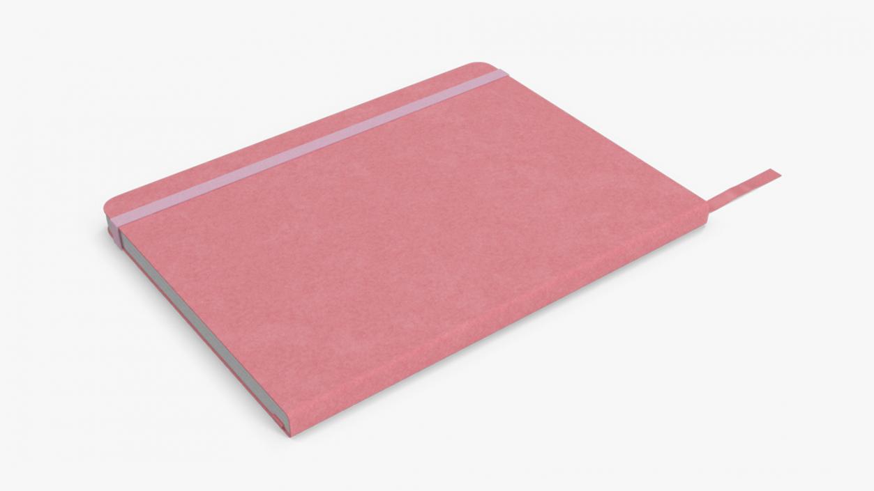 3D model Stationary Notebook with Bookmark Pink 2