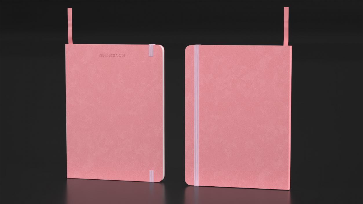 3D model Stationary Notebook with Bookmark Pink 2