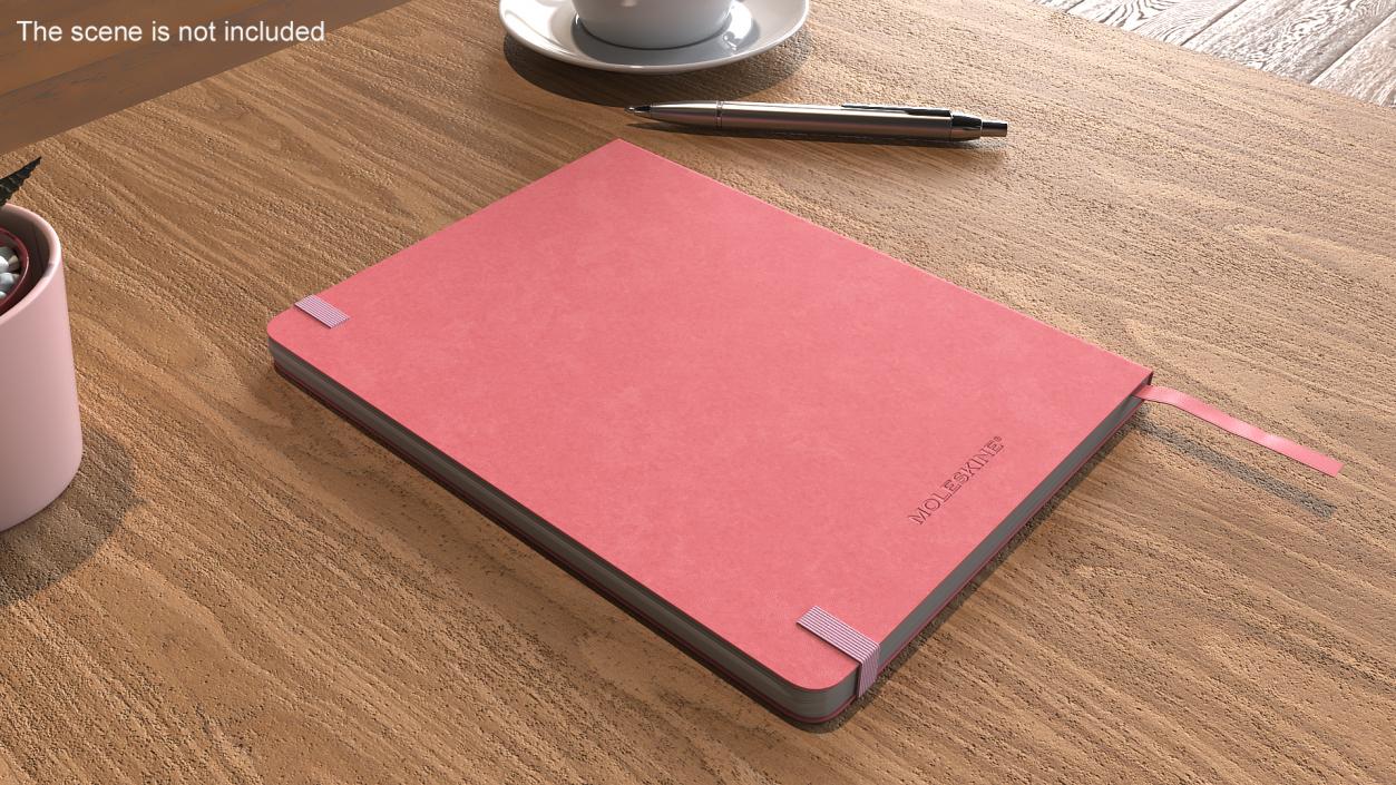 3D model Stationary Notebook with Bookmark Pink 2