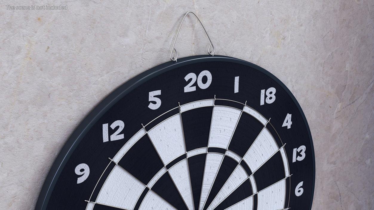 Classic Dartboard with Single Dart 3D model