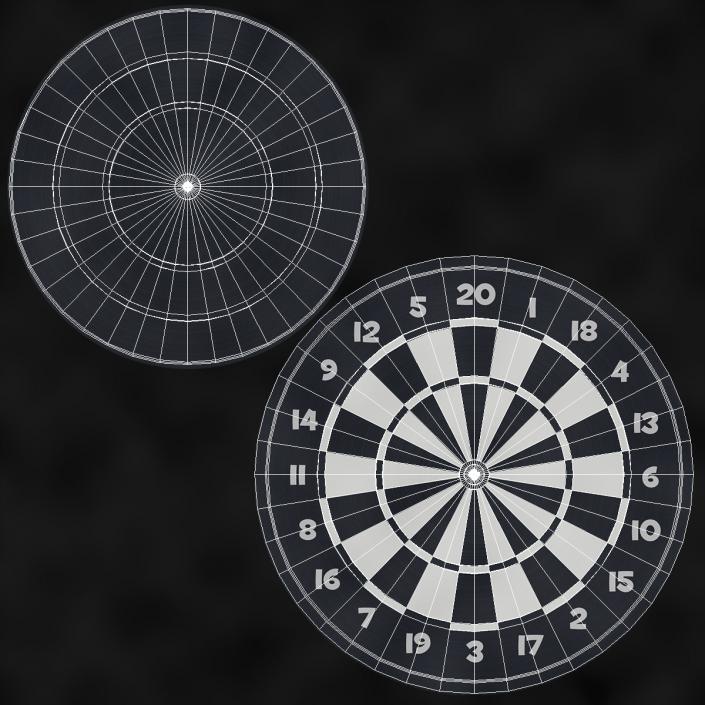 Classic Dartboard with Single Dart 3D model