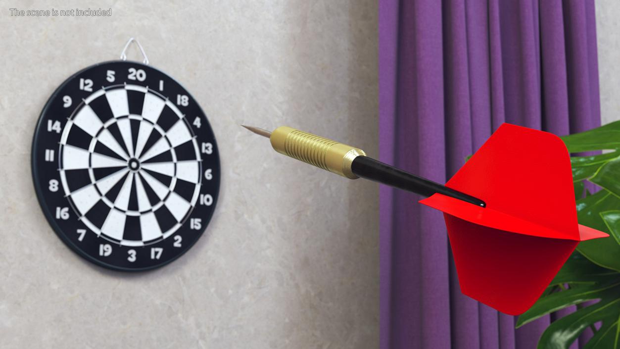 Classic Dartboard with Single Dart 3D model