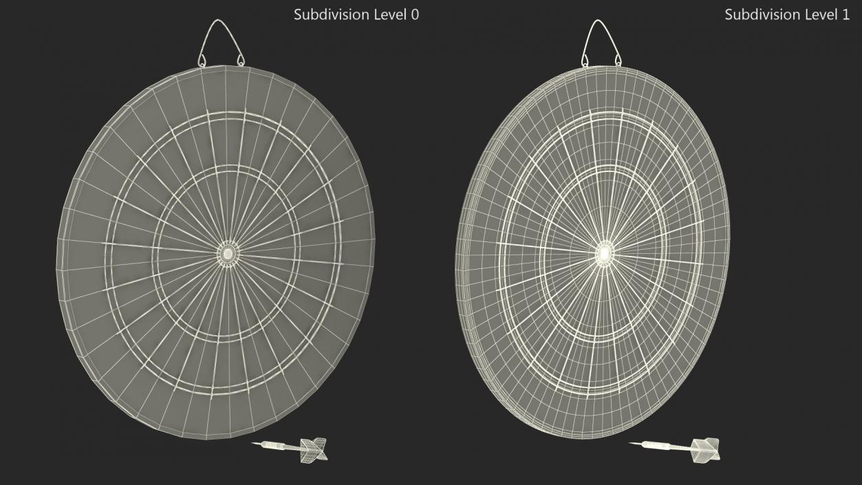 Classic Dartboard with Single Dart 3D model