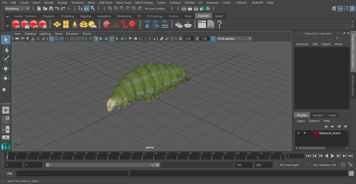 Silkworm Green 3D model