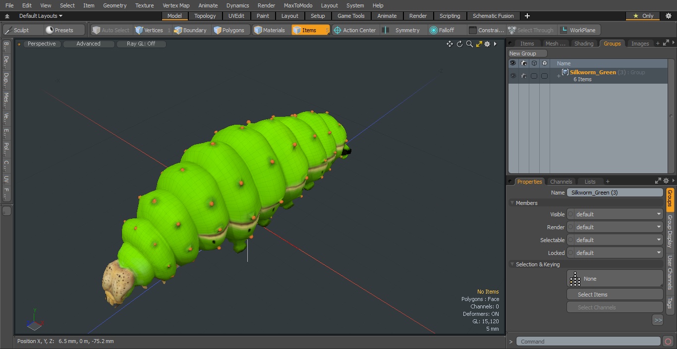 Silkworm Green 3D model