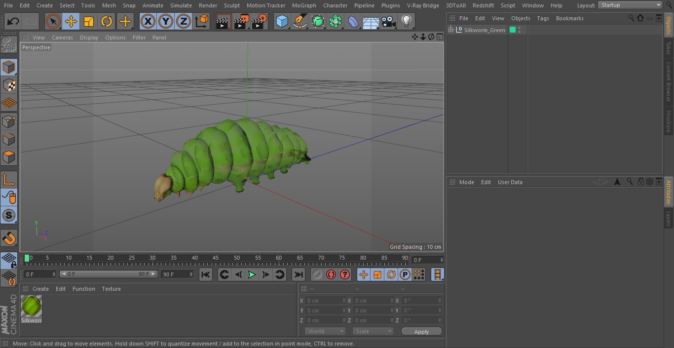 Silkworm Green 3D model