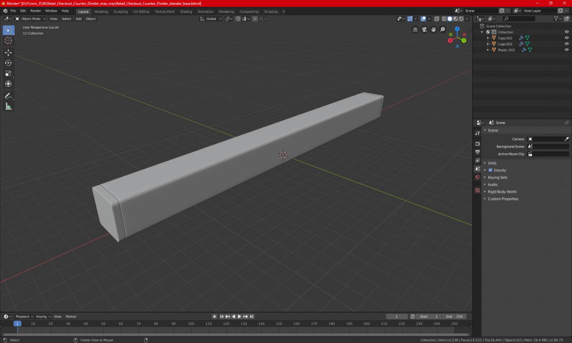 3D Retail Checkout Counter Divider