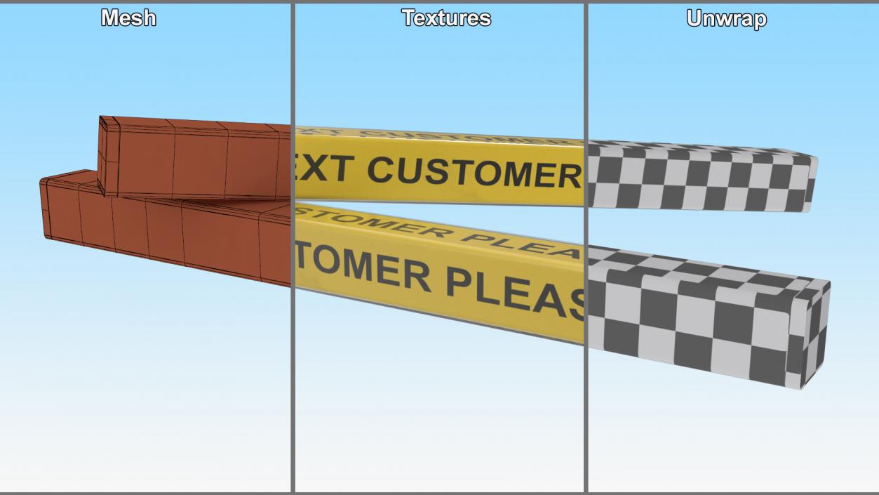 3D Retail Checkout Counter Divider