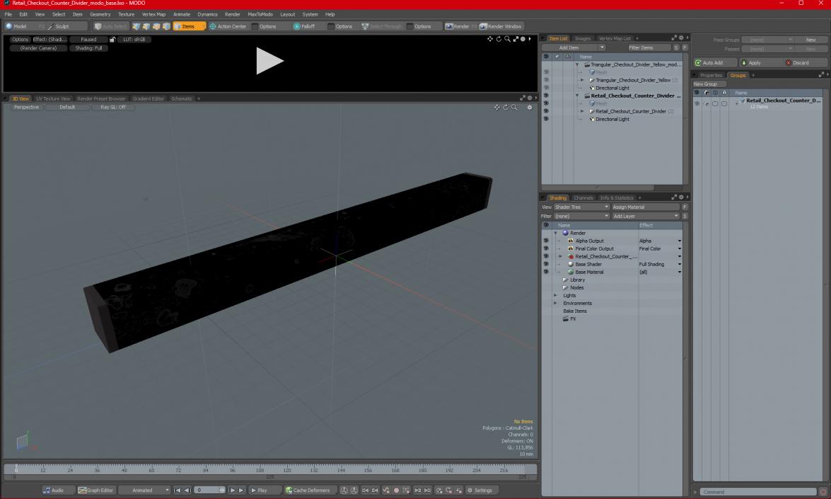 3D Retail Checkout Counter Divider