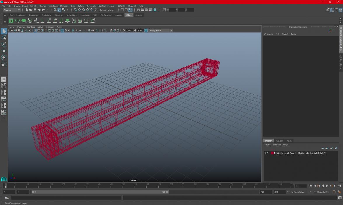 3D Retail Checkout Counter Divider