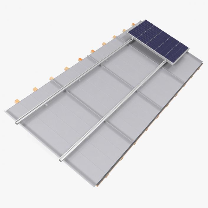 Standing Seam Roof with Solar Panel 2 3D