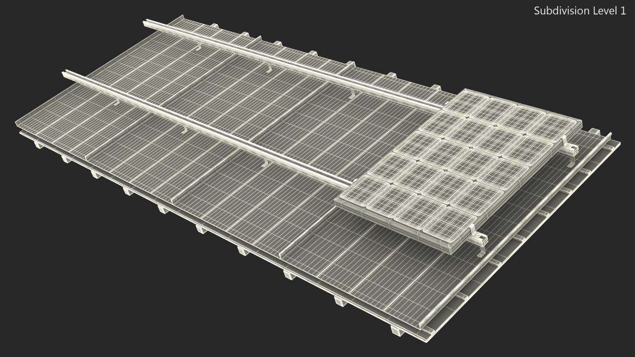 Standing Seam Roof with Solar Panel 2 3D