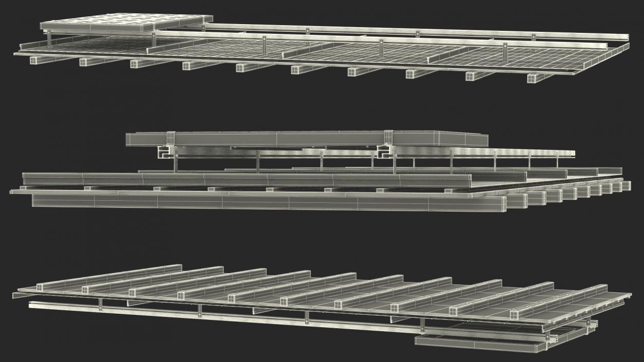 Standing Seam Roof with Solar Panel 2 3D