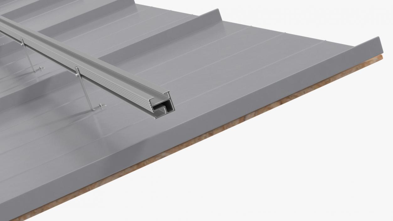 Standing Seam Roof with Solar Panel 2 3D