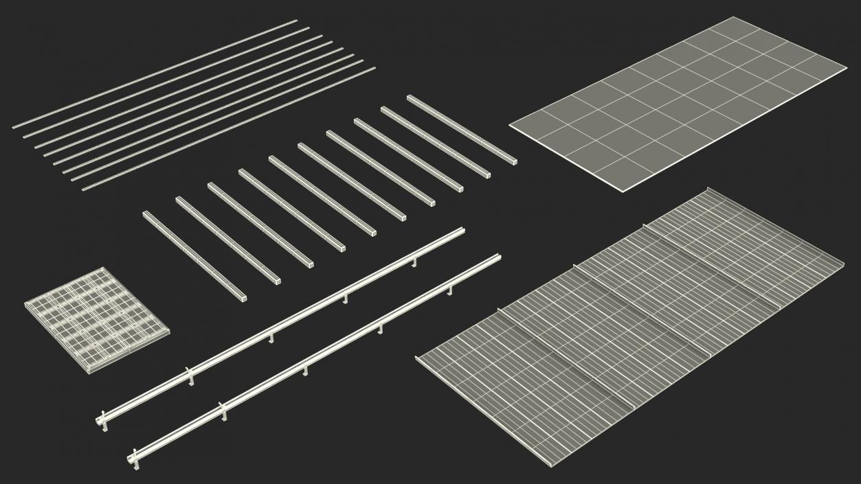 Standing Seam Roof with Solar Panel 2 3D