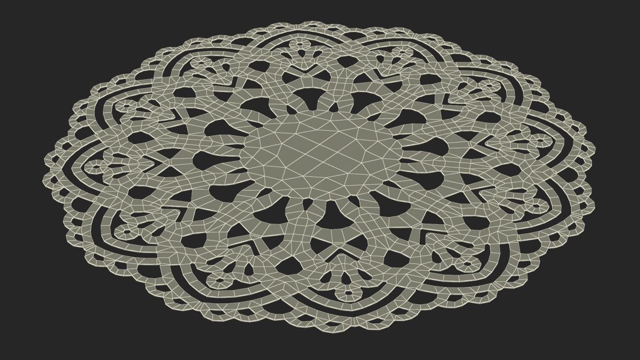 Lace Paper Doily White 3D