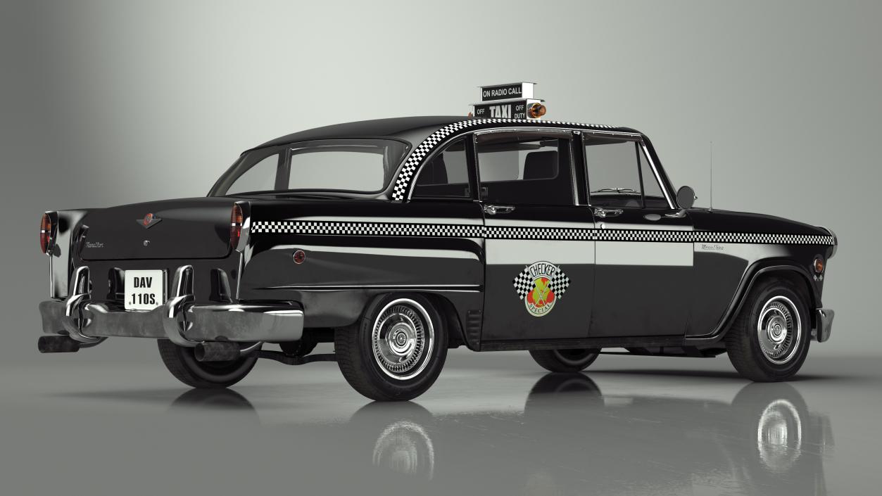 3D Classic Checker Taxi Cab 2